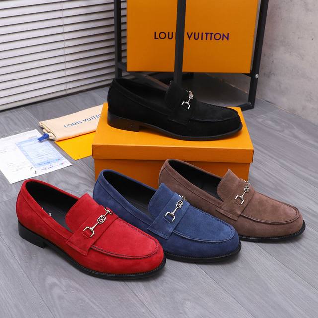 商品商标：Lv [路易威登] 商务休闲套脚皮鞋 正码.码数: 39-44 38.45定做不退换 商品材料：精选磨砂牛皮鞋面 牛皮内里 原版大底