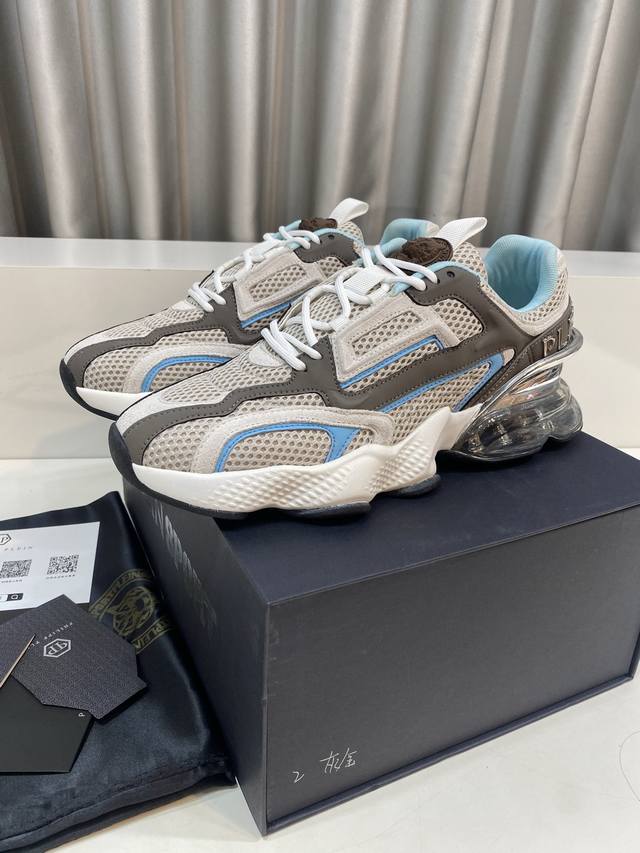 Philipp Plein 顶级 Size:39-44 45定做 Philipp Plein 菲利普普莱茵Pp 气垫 网面 休闲 运动鞋 老爹鞋 原版购入开发