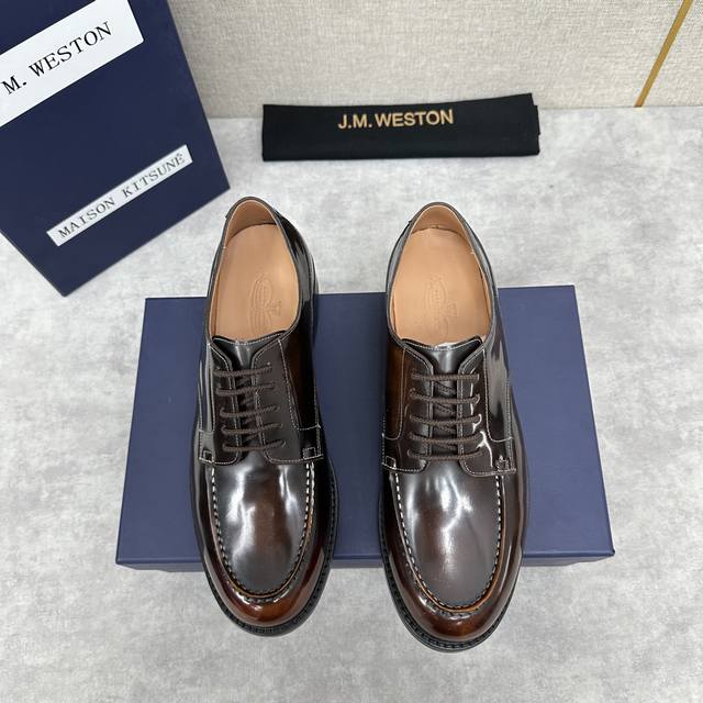J.M.Westo*N 威士-顿 品牌经典 180 系列乐福鞋皮鞋 法国顶级皮鞋品牌 威士-顿皮鞋品牌起源于1891年在法国成立以来已有100多年的历史，其超过