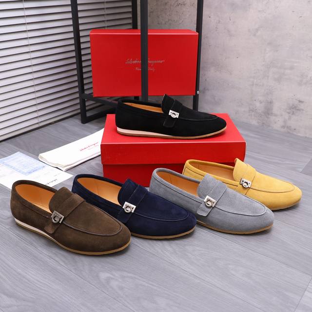 商品商标：Ferragamo 菲拉格慕 休闲套脚鞋 正码码数: 38-46 45.46定做不退换 商品材料：精选 磨砂牛皮鞋面 牛皮内里 原版橡胶大底