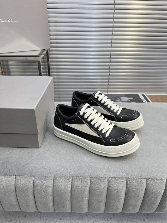 瑞克.欧文斯 Rick Owens 23新款休闲运动鞋 面料：头层牛皮 高丝光牛磨砂 原版织布 内里：丝绸羊皮里 码数：女35～40，男39～45