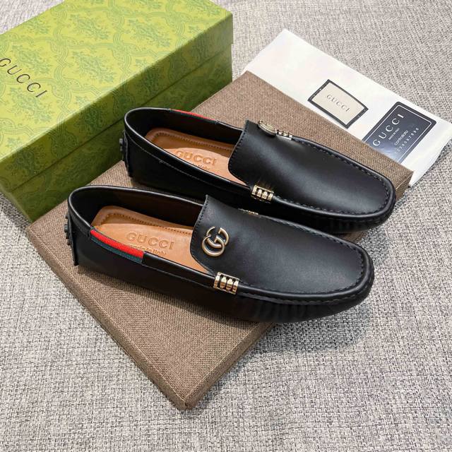 调工厂P价 男装男鞋 运动原单， Gucci 古奇官网原版新款高端商务休闲驾车豆豆鞋，意大利名模贵族们爆款，时尚界的佼佼者，无可超越，明星同款，鞋面采用进口原版