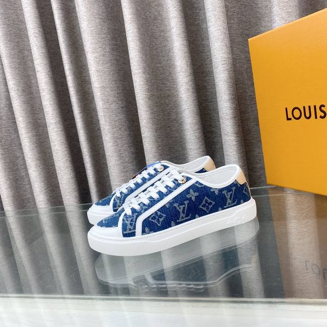 Lv 情侣款、顶级版本 25最新Lagoon系列 厚底丹宁牛仔布 压花 老花 厚底 休闲 原版购入开发 做货 这款Lagoon 取材 Monogram 丹宁布，