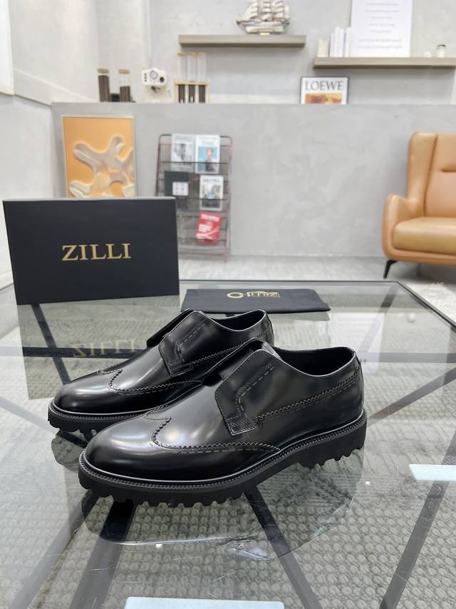 Zilli 顶级 鞋码:38-44 45定做 Zilli顶级代购法国高端品牌，男神休闲皮鞋系列 专柜同步发售原厂配置，意大利进口原版牛皮面料，进口水染牛里 ，鞋