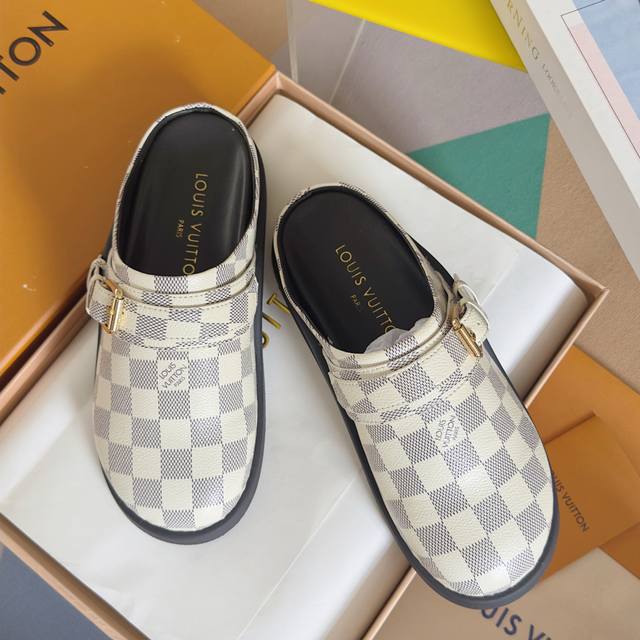 顶级版本：女款 Lv 路易威登 L家 驴牌 To-Go Comfort系列 老花 勃肯 包头拖鞋 凉鞋 原版购入开发 做货 Lv To-Go Comfort 凉