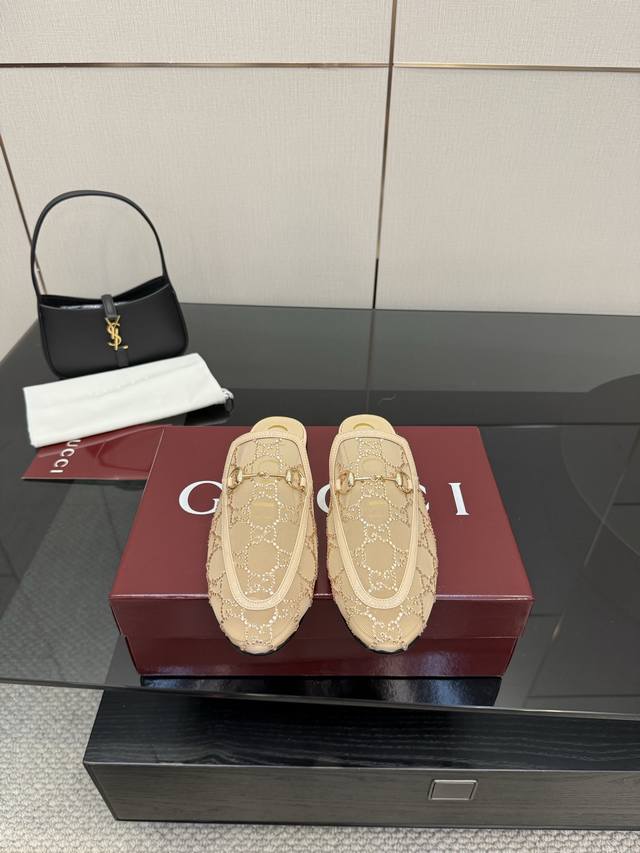 顶级版本 Gucci 古弛 2025G家 Vintage古驰最新款网钻半拖，高级感十足！国内外博主刷爆的一款,复古又时髦 穿搭简便 上脚美炸了！官网主推，新色持