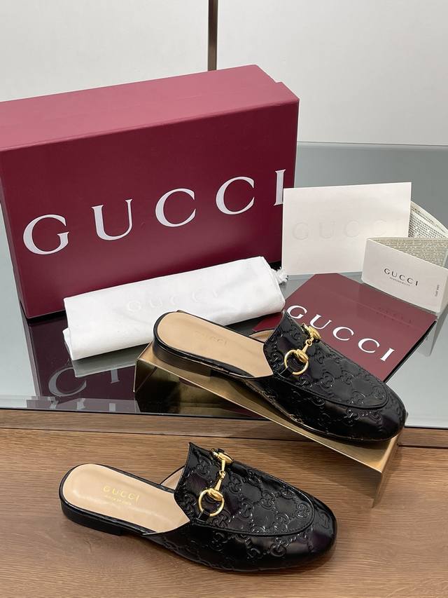 牛油皮G G 早春Gucci Jordaan系列新品5D立体双Gg压纹拖鞋390乐福单鞋 慕勒鞋代购级别！Gucci 乐福鞋单鞋 上脚特别的秀气！原版套楦的做法