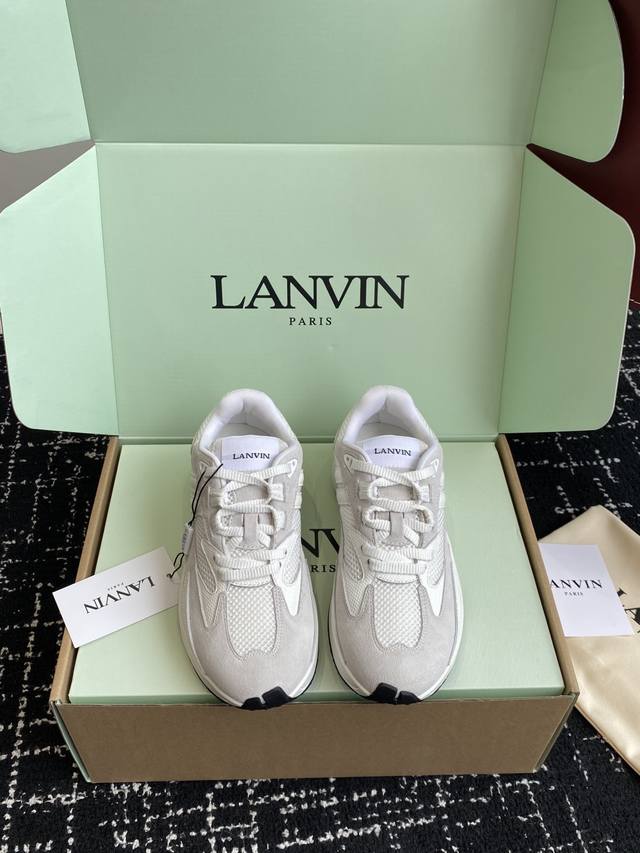 代购级 Lanvin浪凡 最新Jla系列 情侣款 网面 厚底 休闲 运动鞋 跑鞋 原版购入开发 做货 这款男女同款运动鞋轻便舒适，网片设计让鞋面更轻盈.不怕脚闷