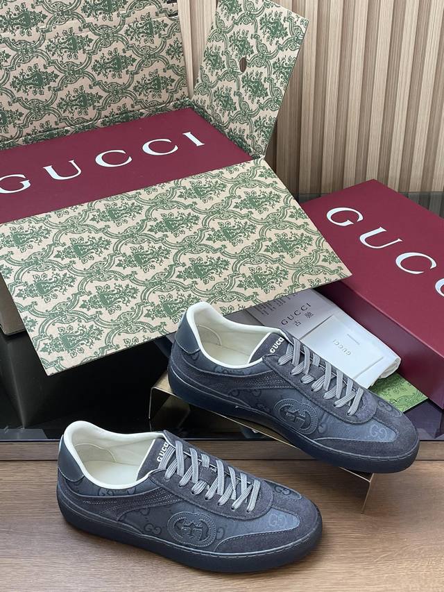 男款 2025早秋Gucci G75系列互扣式G G金丝天鹅绒 男士德训鞋男款顶级代购级别 古奇Ss春秋新款 情侣款G G75系列休闲运动鞋小白鞋 这款全新德训