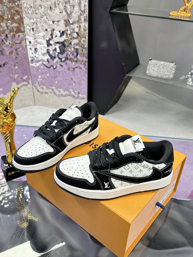工厂P价P： 飞机盒10 佛山大厂出品 小红书爆款 Lv联名Aj倒钩 Lv X Air Jordan 1 Low 黑暗骑士此款主张打破传统的工业化流水线设计限制
