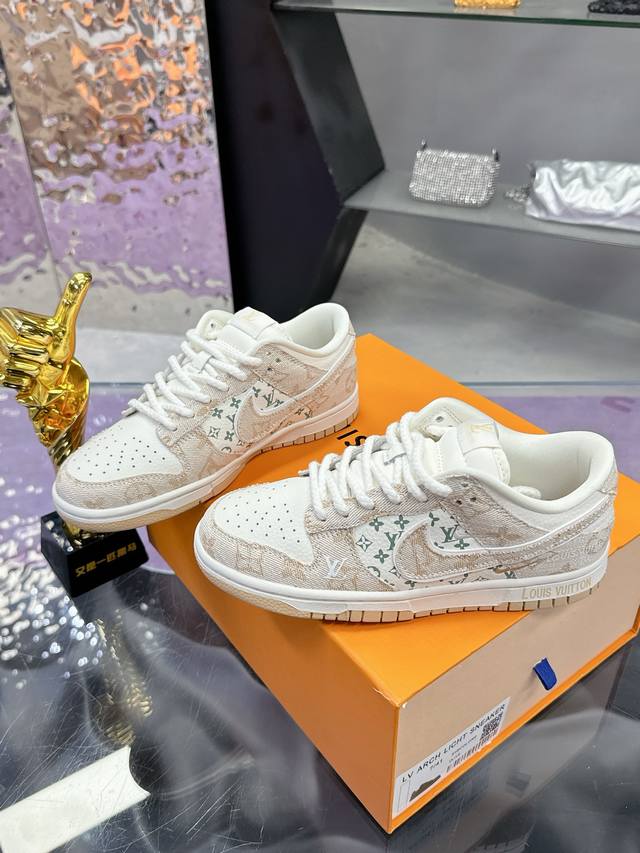 工厂P价P： 飞机盒10 Lv联名Nike耐克系列 2025新颜色 小红书爆款 卖疯了情侣款 专柜如图包装 广州大厂品质 完美设计 Nk Sb Dunk Low