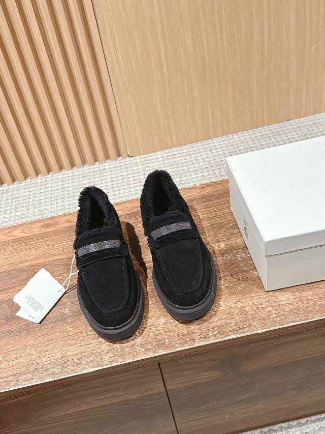 Brunello Cucinelli 布鲁内洛 库奇内利秋冬系列＃羊毛乐福鞋 本工厂P买回十多套原版，历经半年多的开发，匠心制作，每道工序都有专人验货，生产出了