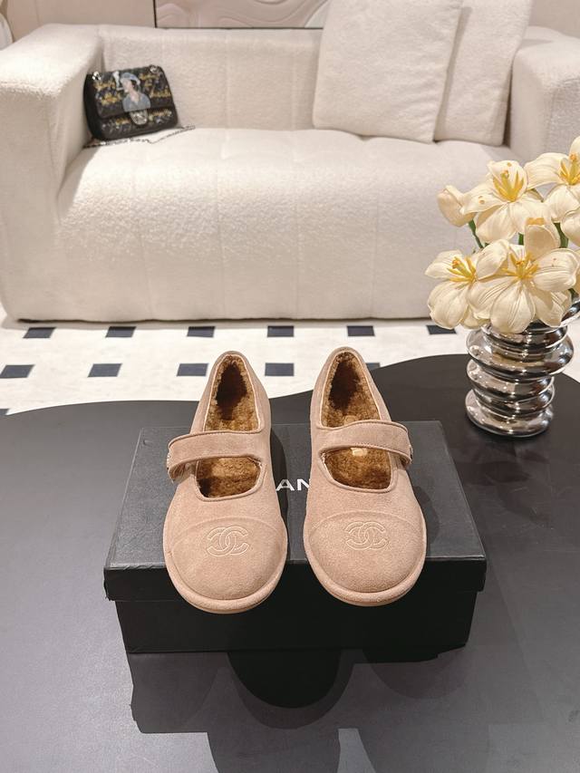 35-41 40 41定制不退换 Chanel 25泰迪毛绒玛丽珍 平底羊毛芭蕾舞鞋 秋冬新款 小香羊羔毛平底毛毛鞋 软乎乎 糯叽叽 非常适合手脚怕冷又爱美的姐