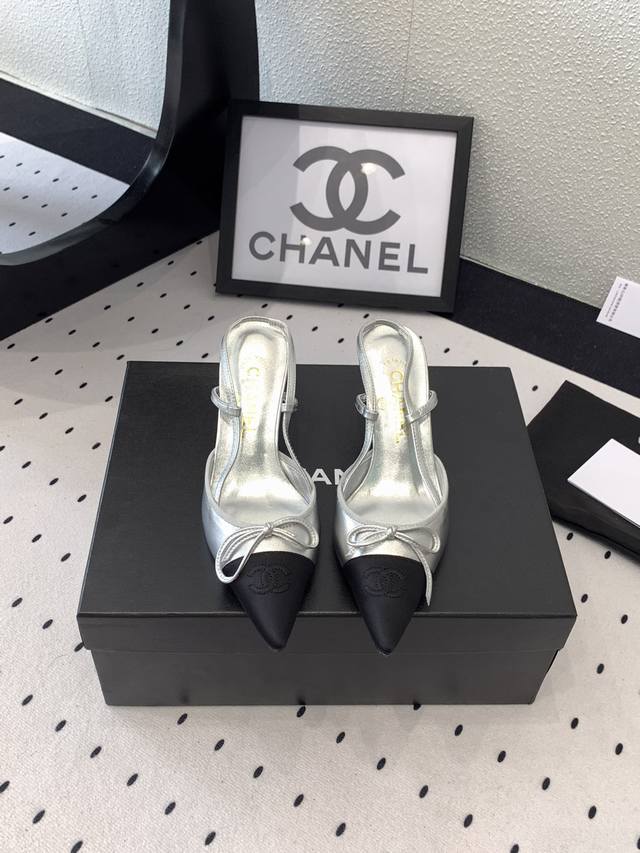 Chanel新款网纱高跟鞋 高版本出货 双C鞋头特别吸睛 上脚舒服特显大长腿 进口羊皮鞋面 羊皮垫脚 意大利真皮大底 Size: 35-40