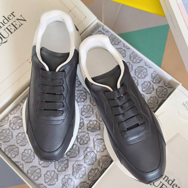 顶级版本：女款 男款 Alexander Mcqueen 亚历山大 麦昆 Sprint系列情侣款 休闲 运动鞋 小白鞋 老爹鞋 原版购入开发 做货 Sprint