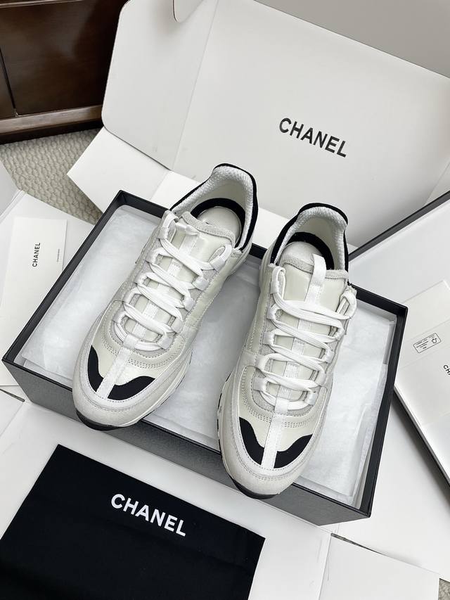 代购级Chanel 25Ss新款棒球鞋休闲运动鞋 初夏第一爆款来袭 宝贝们金手指动起来！ Chanel香奈儿25A最新款厚底休闲运动鞋 专柜同步 专柜非常火爆