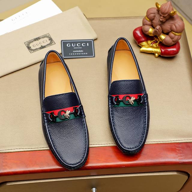 调工厂P价 男装男鞋 运动原单 Gucci 古驰官网同步最新款鞋面采用进口牛皮，皮内里，橡胶大底，顶级手工一针一线做工精细绝对满足那些追求高奢品质的完美主义型男