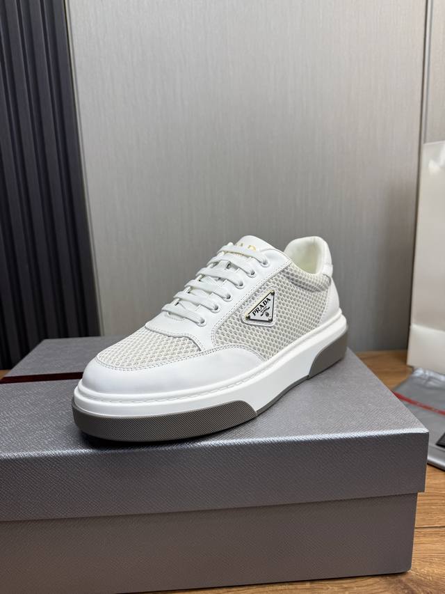 调工厂P价 男装男鞋 运动原单 Prada普拉达 男鞋专柜爆款，官网同步，1高品质出货进口牛皮面料+牛皮内里，11复刻 ，原厂原版底，38-45 45定做不退换