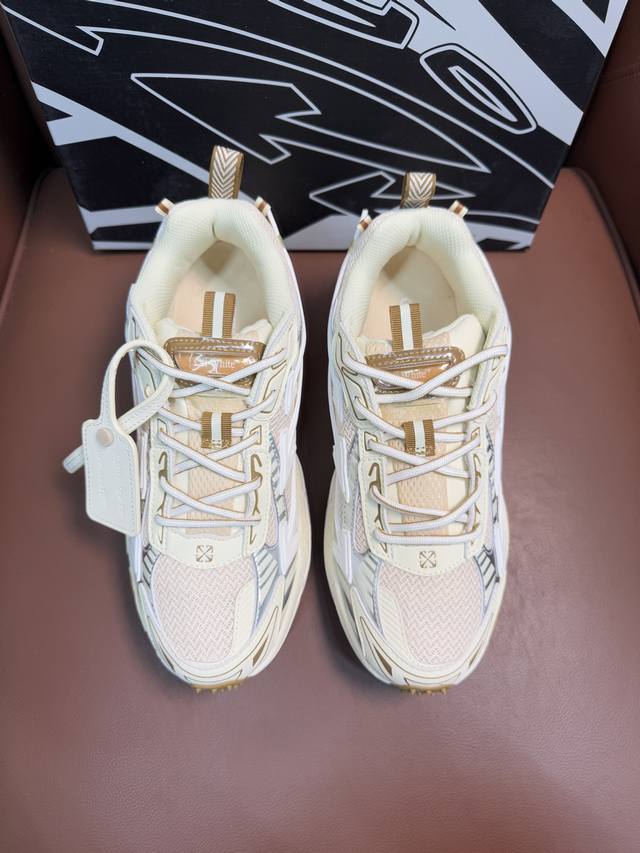 Off-White C O Virgil Abloh Ш 闲鞋24年新款 采用环保牛剖革组合网织布鞋面材质 鞋垫嵌入发泡缓震Eva物料 正确中底搭载Eva轻量缓