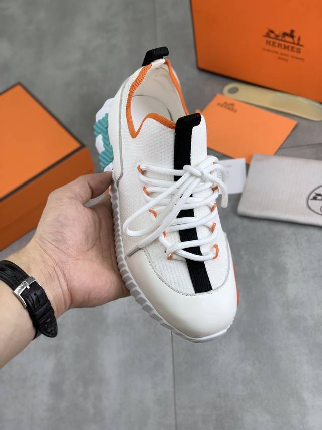 工厂P价P 实价 顶级版本 原单 Hermes爱马仕男款 Drift Sneaker 夏季新款休闲运动鞋 原版购入开发 做货 H家男士经典系列 科技透气面料搭配