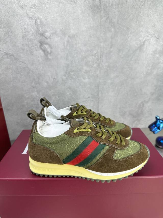 实价： Gucci古驰 高版本 最新 走秀款 Re-Motion系列 厚底 休闲 运动鞋 原版购入开发 做货 这款运动鞋设有可拆卸可调节踝部绑带，为2025春夏