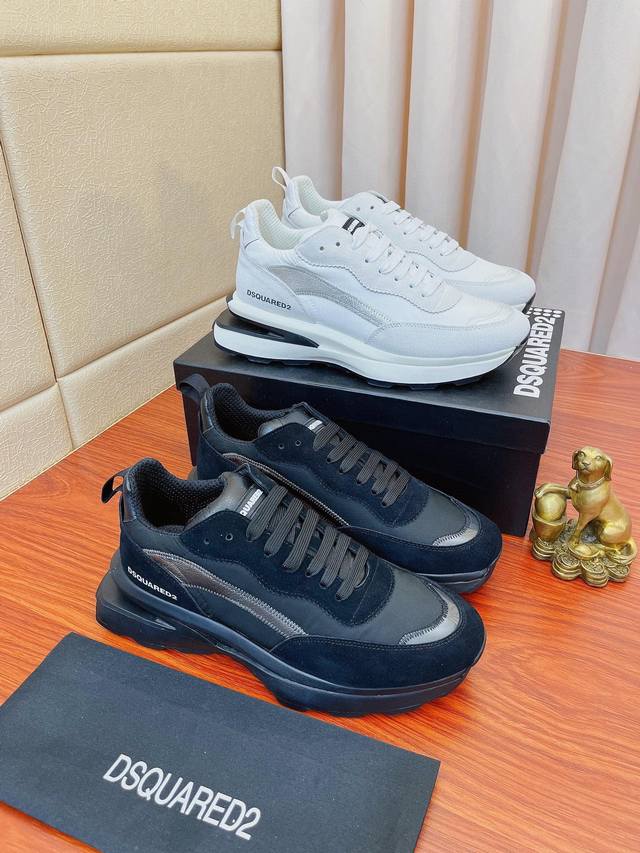 价： Dsquared2 国际品牌第二次方 百年纯熟意式韵再创经典版型设计简单时尚素雅大气选料考究 原厂工艺技术制作 鞋面采用特殊材料拼接超柔软半气垫大底上脚非