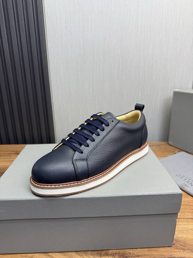 工厂P价 Brunello Cucinelli Bc. 男士休闲鞋 本款运动鞋选用进口牛皮 原版透气羊皮里垫，原厂防滑拼色大底 码数：39-44 45订做