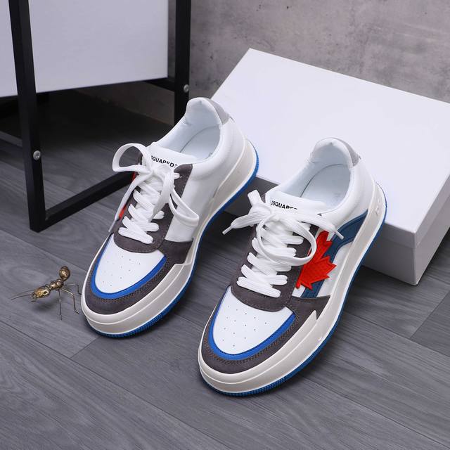 商品商标：Dsquared2 情侣款休闲鞋 正码码数: 38-46 45.46定做不退换 商品材料：精选优质牛皮拼接鞋面 皮内里 牛皮鞋垫 原版大底