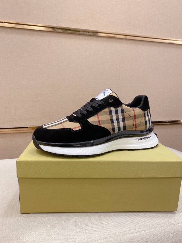 调工厂P价 女装女鞋 运动原单 同步Burberry 巴宝莉 顶级代购同步发售。意大利进口头层牛皮配布料。全进口网布内里，鞋底：原厂特供原版底，独家活动成型底超