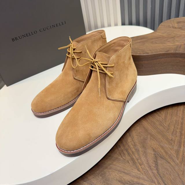 Bc 顶级 Size ：39-44 38.45可订做 2025Brunello Cucinelli 反绒皮切尔西靴选用高品质头层胎牛绒，柔软细腻，质感满分。经典