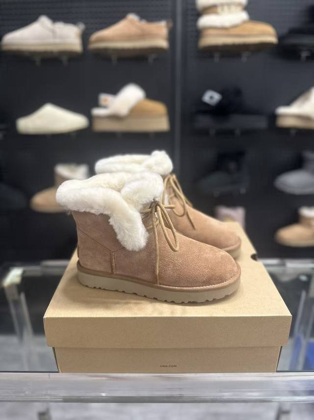 Ugg秋季新款女士舒适休闲经典迷你短筒雪地靴懒人鞋1174576 面用牛二层内里羊毛。原版发泡大底。 黑色，栗色 尺码：35-41 厂价P：