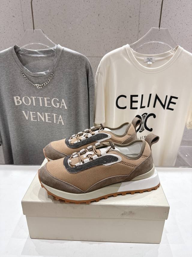 高版本出厂 情侣款 Brunello Cucinelli F059新款Bc系带厚底情侣款休闲运动鞋，市场高版本 Bc是意大利知名品牌，极简主义风格，复古又高级！