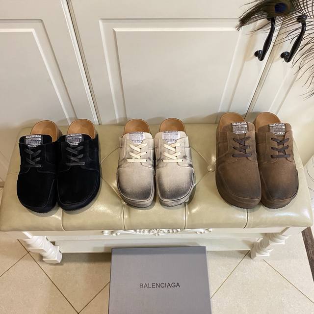 出厂价P ，巴黎世家Balenciaga勃肯情侣拖，牛反绒面，35-45码