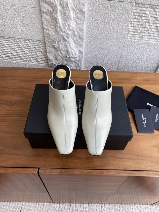 顶级版本: Saint Laurent圣罗兰 25Ss 秋冬新款 Jill系列 方头 高跟 半拖 单鞋 Saint Laurent圣罗兰探寻四季穿搭精髓，凝练轻