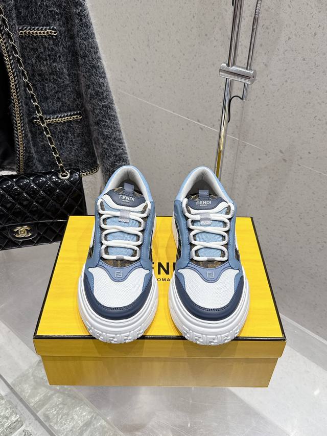 顶级版本 男款 Fendi 芬迪2025春夏新款厚底运动鞋男鞋休闲鞋整双鞋子采购Zp开发打造，全部定制材料，独家开模大底，细节全部对版出货，连包装也做到跟正品一