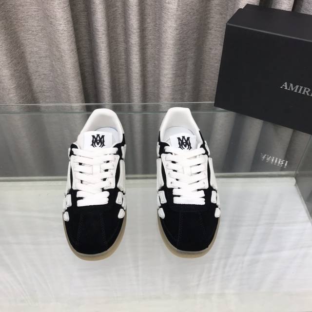 Amiri 2025春夏Sunset Skate情侣款星星鞋骨头德训鞋微面包形体，多层真皮制作的骨头编织图案立体感更强微厚鞋底，反绒皮质拼接，细节丰富，一切元素