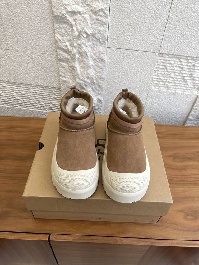 顶级版本: 莞货 Ugg 2025 秋季新款 男女同款 Heritage 系列Cl Ultra Mini Weather Hybrid 经典防水混合款 短靴 雪