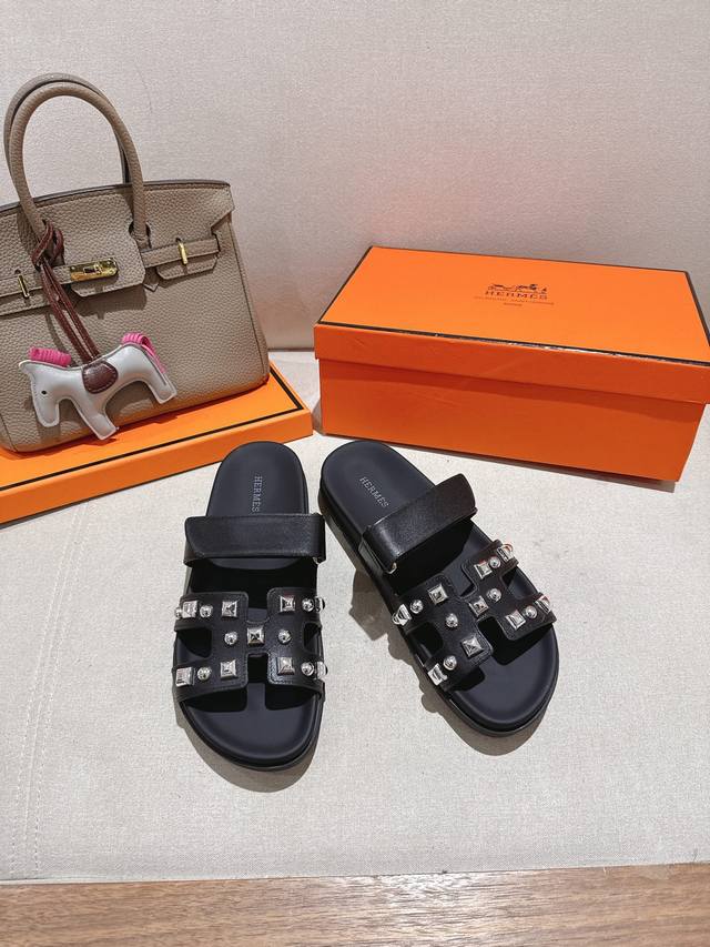 铆钉款』 二舅拖全系列出厂价Pp女款 男款 360Herme*2025新款H拖鞋 鲜清艳新 ～时尚活力清气春息 不多解释了，买过的都知道 Tpu防滑大底 35-