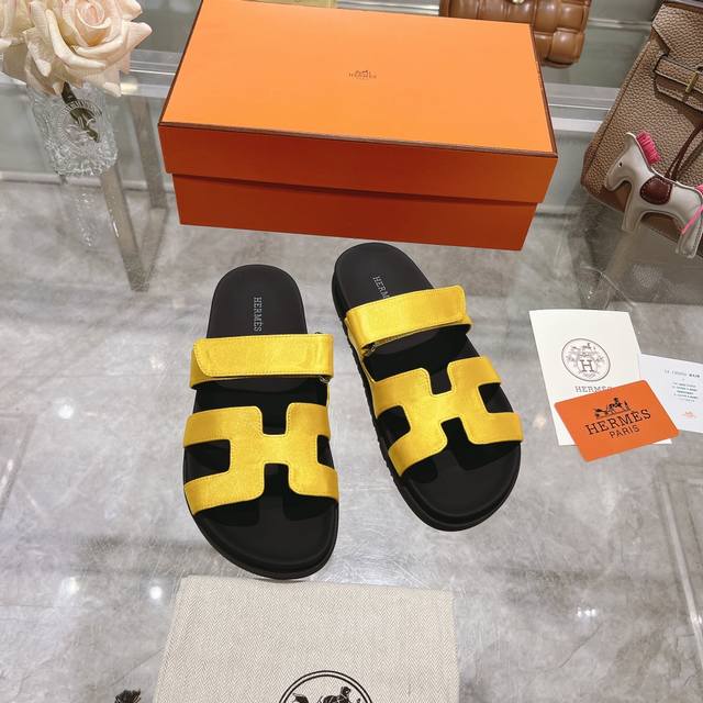 二舅拖全系列』 真丝系列出厂价Pp女款 男款 Herme*25新款H拖鞋 鲜清艳新 ～时尚活力清气春息 不多解释了，买过的都知道 Tpu防滑大底 35-39 女