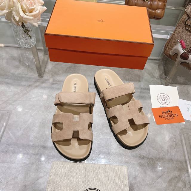 二舅拖全系列』 麂皮出厂价Pp女款 男款 Herme*25新款H拖鞋 鲜清艳新 ～时尚活力清气春息 不多解释了，买过的都知道 Tpu防滑大底 35-39 女码