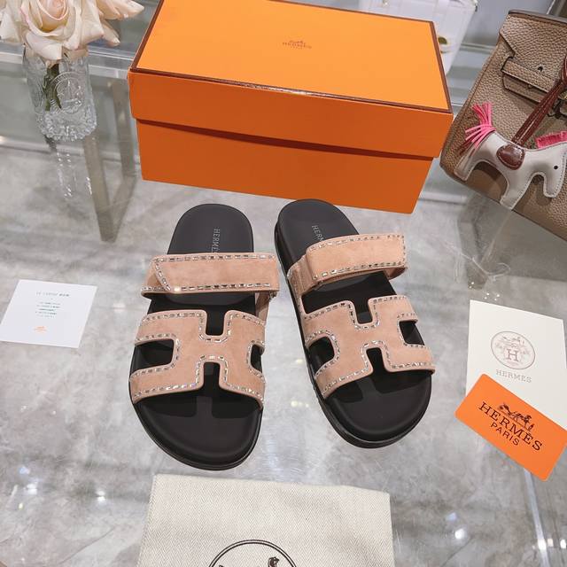 二舅拖全系列』 钻面新款出厂价Pp女款 Herme*25新款H拖鞋 鲜清艳新 ～时尚活力清气春息 不多解释了，买过的都知道 Tpu防滑大底 35-42女码 40