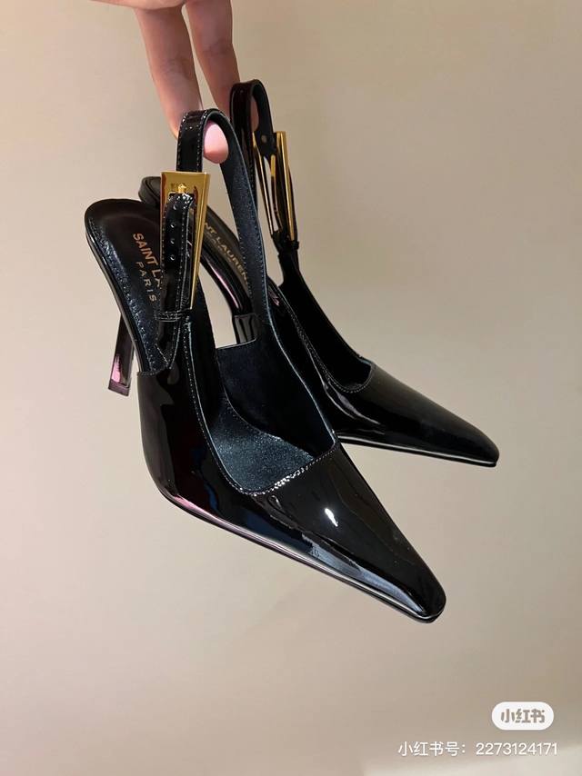 G085顶级品质Saint Laurent 圣罗兰Lee金属钻链条高跟鞋下单色卡