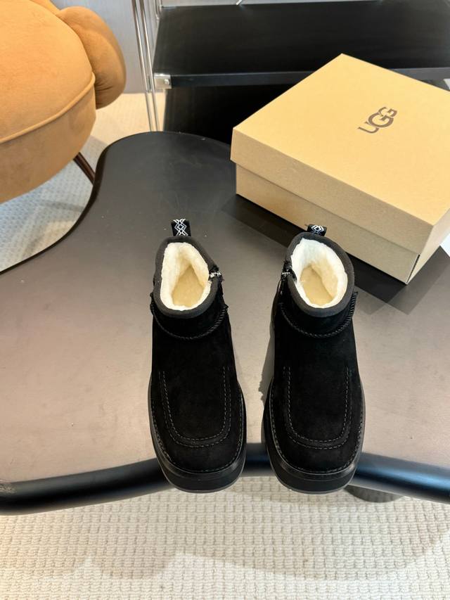 冬季人手必备单品，搭配系数也是百分百 1鞋面：优质牛反绒 2内里：澳洲进口羊皮毛一体 3大底：轻便发泡+橡胶底片防滑大底35-40 4颜色：黑色 .白色 .棕色