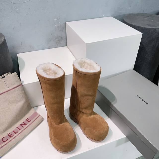 高品质出厂长 ！顶级品质情侣款！Balenciaga巴黎世家25Ss秋冬新款雪地靴滑雪系列高靴松糕厚底保暖大头靴！ Skiwear最新款阿拉斯加雪地靴 正品Rm