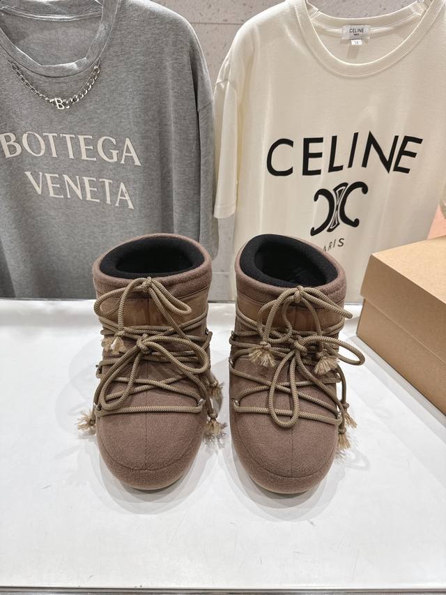 高版本出厂 Moon Boot F060 2025Ss秋冬季爆款保暖厚底雪地靴 丑萌月亮雪地靴 忘了Ugg吧，时髦人都在穿Moon Boot雪地靴 如果你难以接