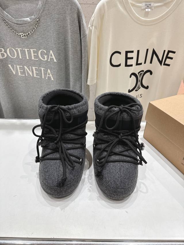 高版本出厂 Moon Boot F060 2025Ss秋冬季爆款保暖厚底雪地靴 丑萌月亮雪地靴 忘了Ugg吧，时髦人都在穿Moon Boot雪地靴 如果你难以接
