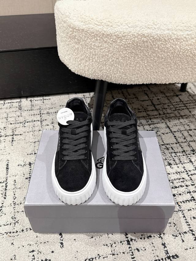 顶级版本 情侣款 Hogan霍根 25 新款H-Stripes系列 厚底 饼干鞋 情侣款 休闲 运动鞋 原版购入开发 做货 这款H-Stripes系列采用饰以竖