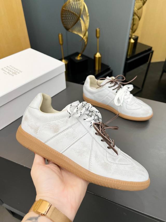 独家顶级版本 M*M6M*Aison M*Argiela~25Vs新款复古休闲系列 Maisonmargielamm6德训休闲板鞋 复古拼色休闲鞋 光听到复古风