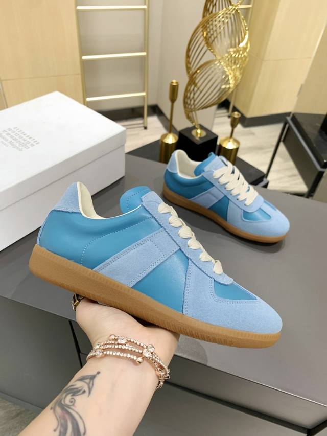 独家顶级版本 M*M6M*Aison M*Argiela~25Vs新款复古休闲系列 Maisonmargielamm6德训休闲板鞋 复古拼色休闲鞋 光听到复古风