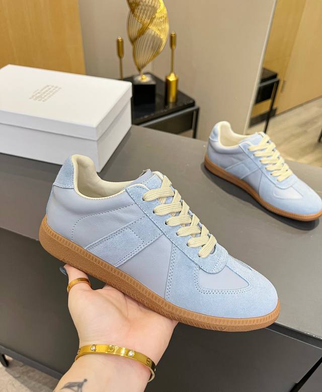 独家顶级版本 M*M6M*Aison M*Argiela~25Vs新款复古休闲系列 Maisonmargielamm6德训休闲板鞋 复古拼色休闲鞋 光听到复古风